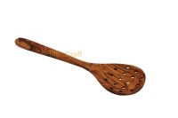 Olive wood slotted frying spoon