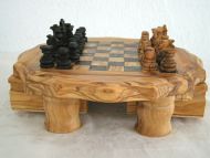 Olive wood chess board 24 cm with pieces