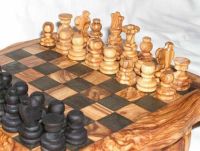 olive wood Small chess pieces