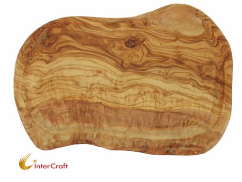 Natural olive wood chopping board with groove 45cm