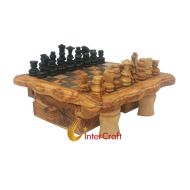 Olive wood chess board 30 cm with pieces