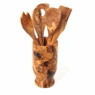 Olive wood kitchen set with holder